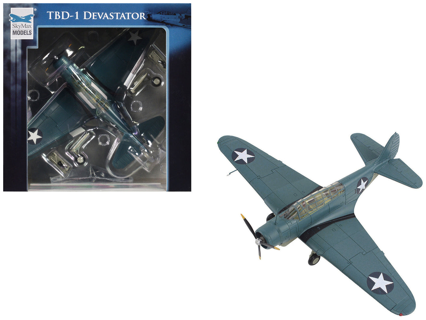 Douglas TBD-1 Devastator Bomber Aircraft "Battle of Midway Lt Cdr EE Lindsey VT-6 USS Enterprise" (1942) United States Navy "SkyMax Models" Series 1/72 Diecast Model by Hobby Master  free shipping USA