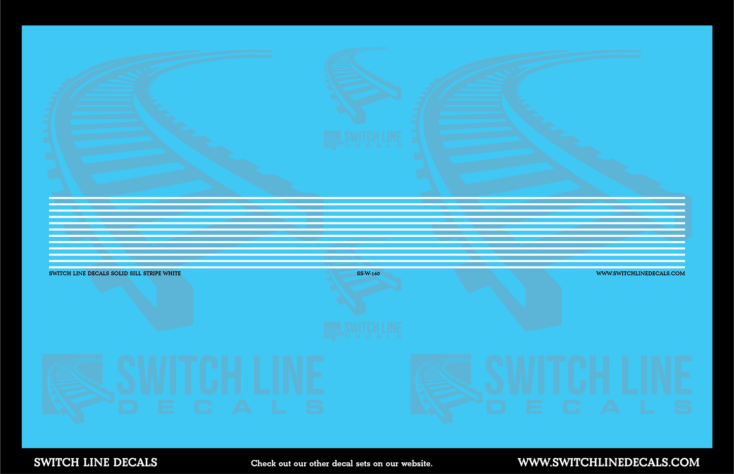 N Scale Solid White Sill Stripes Decal Set