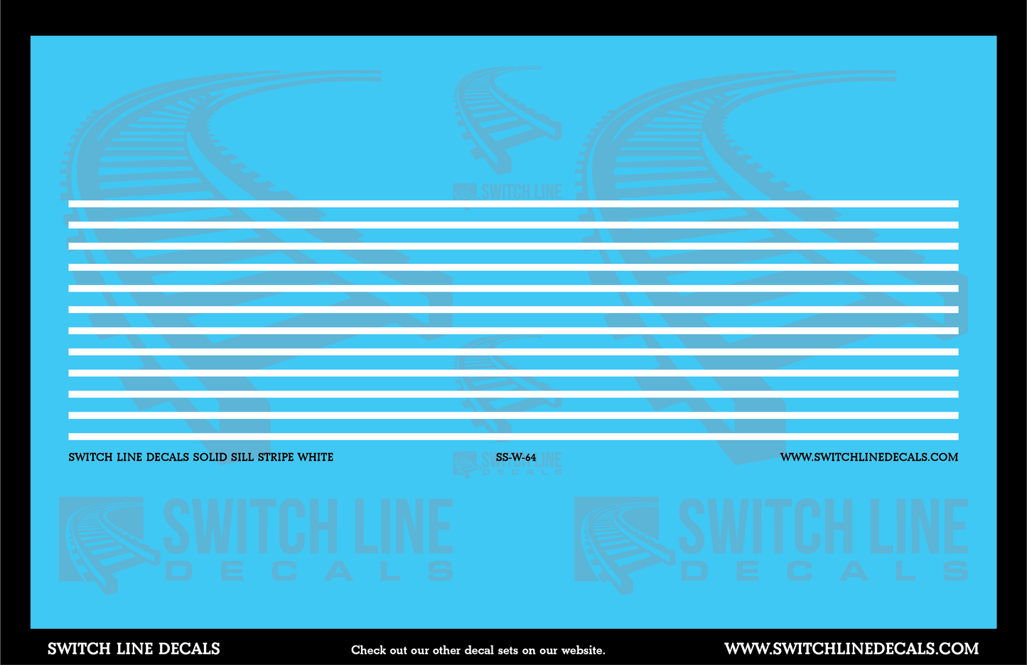 S Scale Solid White Sill Stripes Decal Set