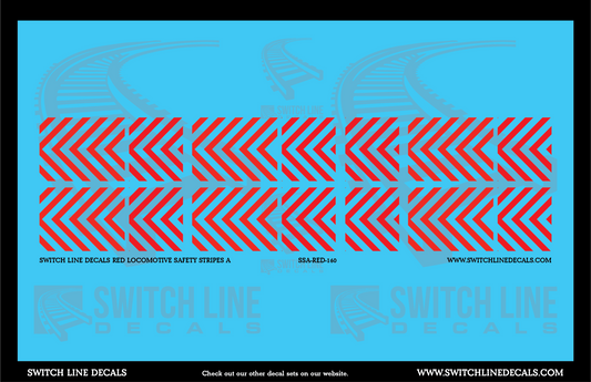 N Scale Red Locomotive Safety Stripes A Decal Set