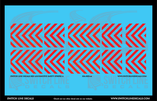 S Scale Red Locomotive Safety Stripes A Decal Set