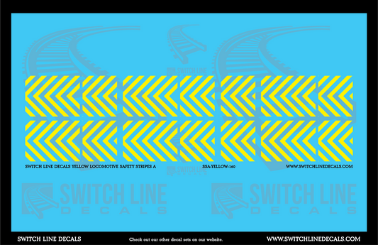 N Scale Yellow Locomotive Safety Stripes A Decal Set