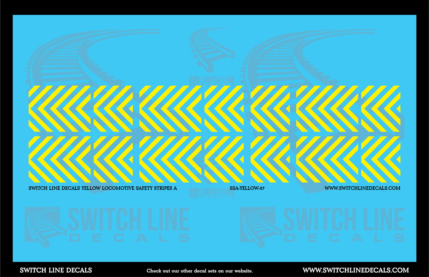 HO Scale Yellow Locomotive Safety Stripes A Decal Set