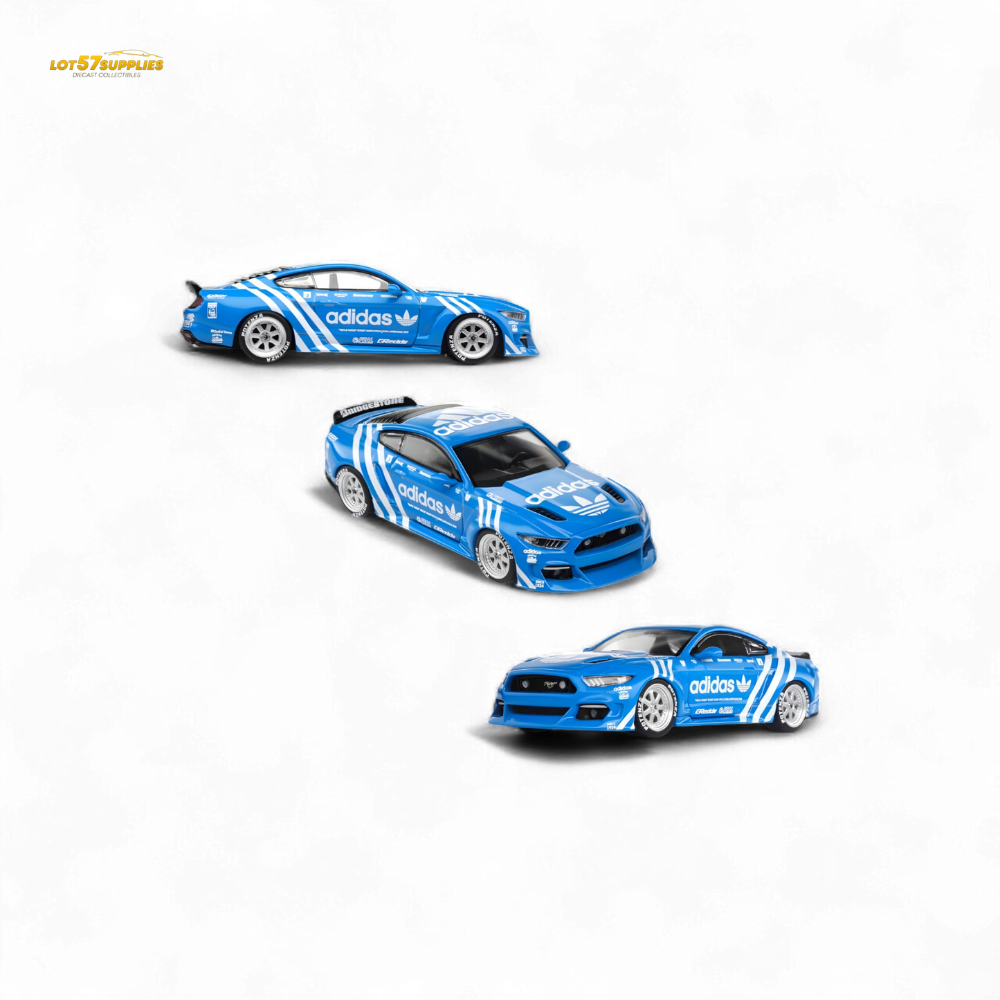 Liberty64 Ford Mustang GT Widebody Modified - A d i d a s Clover 1:64