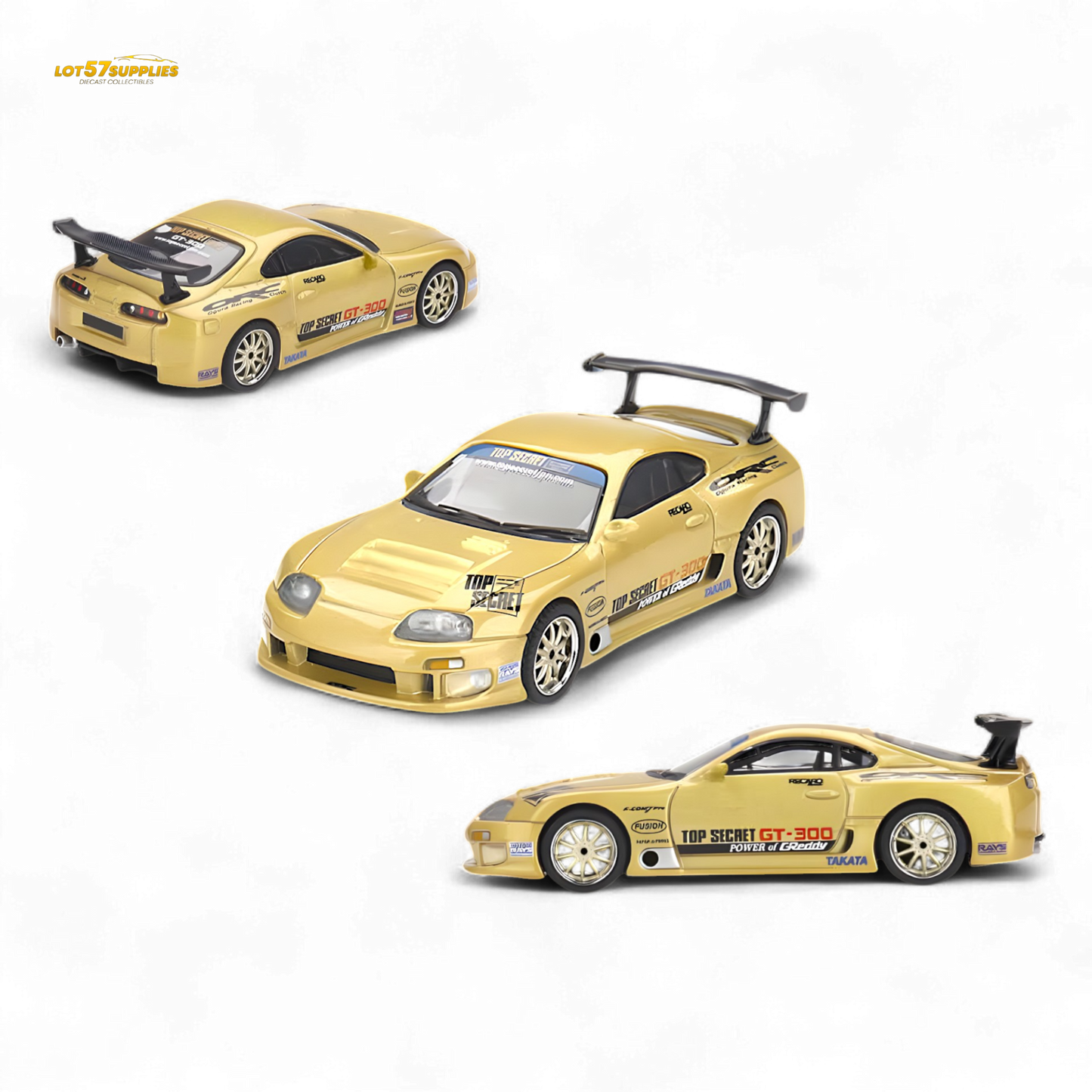Mini-GT Toyota Supra (A80) Top Secret GT-300 Top Secret Gold 1:64 MGT00961