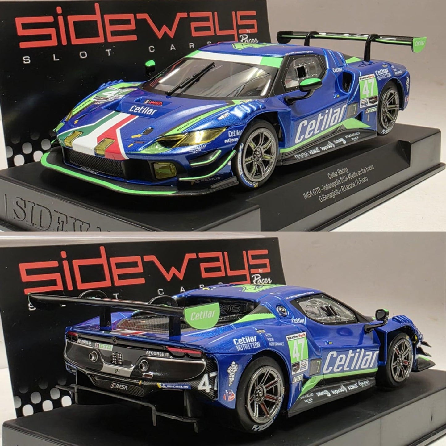 Sideways Ferrari 296 GT3 Cetilar Racing Fantasy 1/32 Slot Car SWCAR11A