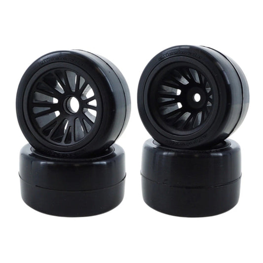 Sweep F1 V6 Pre-Mounted Front & Rear Rubber Tire Set (Black) (4) (X-Medium/Soft)