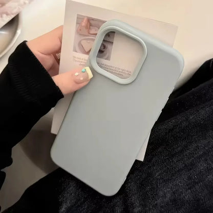 Dopamine-Inspired Silicone Solid Color Simple Fashion Phone Case For iPhone