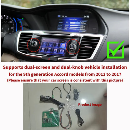 Car Media Player For Honda Accord 9 9.5,2013 2014 2015 2016 2017 5G Wireless Carplay Android Auto Bluetooth Phones,  Music