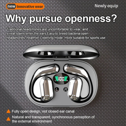 Mpow Q16 True Wireless Earphones, OWS Open Ear Earphones with Earhooks, Bluetooth 5.3, Up to 80H Playtime with Case for Cycling