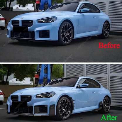 For BMW M2 G87 2023-2024 ABS Body Kits Black MP Style Car Side Skirts Lip Flaps Extension Rocker Splitters Diffuser Winglet Wing