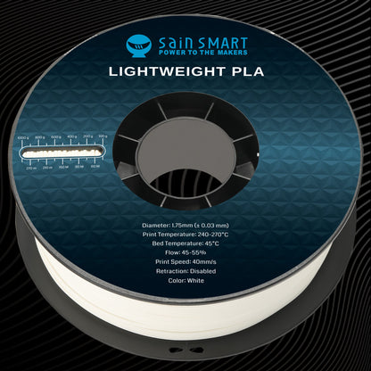LW-PLA Filament, 1.75mm, Black & White, 1KG, Lightweight Low-Density Active Foaming PLA for 3D Print RC Planes Drone Parts