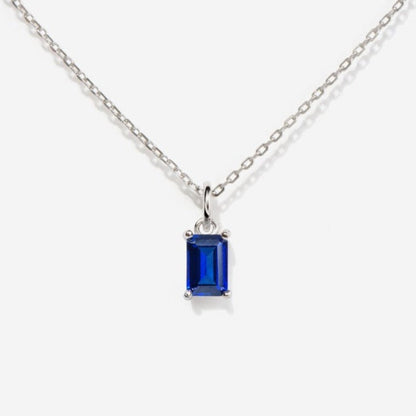 Birthstone Silver Necklace - September by Little Sky Stone