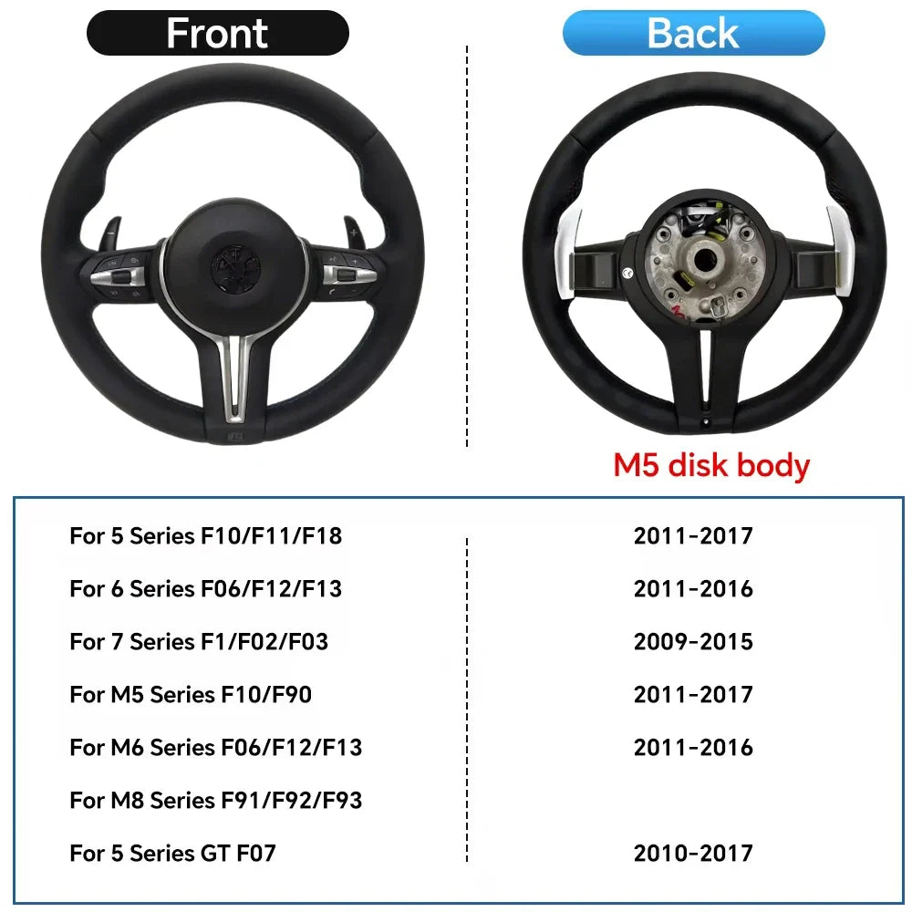 Interior M Series Leather Steering Wheel For BMW M3 M5 F20 F22 F23 F30 F33 F34 X1 F48 X5 F15 X3 F25 F80 E90 E70 E84 With Paddles