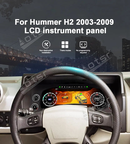 12.3 inch New Upgraded For Hummer H2 2003-2009 Speedometer Car LCD Instrument Panel Digital Cluster Virtual Cockpit