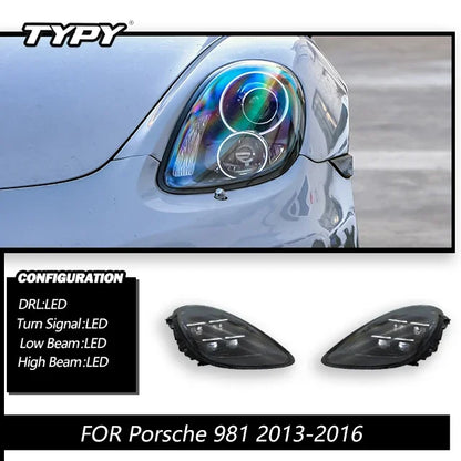 TYPY Car For Porsche Cayman 718 982 Headlight 2013-2023 Upgrade Modified New DRL Dynamic Turn Signal LED light Auto Accessories