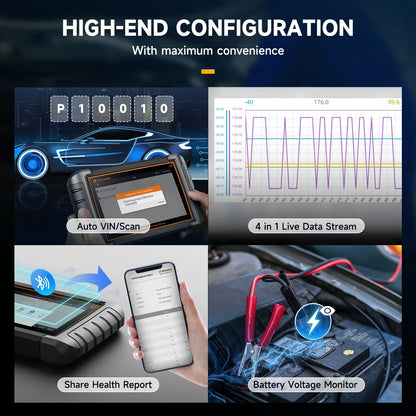 FOXWELL NT809BT OBD2 Bluetooth Automotive Scanner All System BiDirectional Scan Tool 30+ Reset OBD2 Code Reader Diagnostic Tool