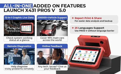 New LAUNCH X431 PROS V5.0 Car Diagnostic Tools Automotive OBDII Scan Tool Auto Scanner OBD2 ECU Coding pk X431 V plus
