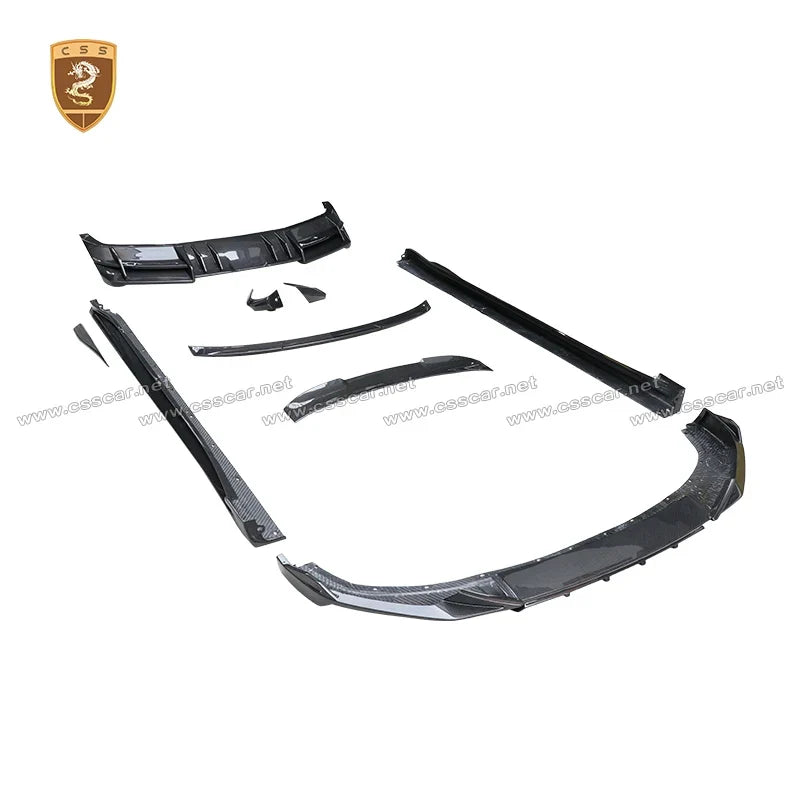 Abina Style Car Front Bumper Diffuser Rear High Spoiler Wing Splitter Canard Lip For Lotus Emeya Dry Carbon Fiber Side Skirts
