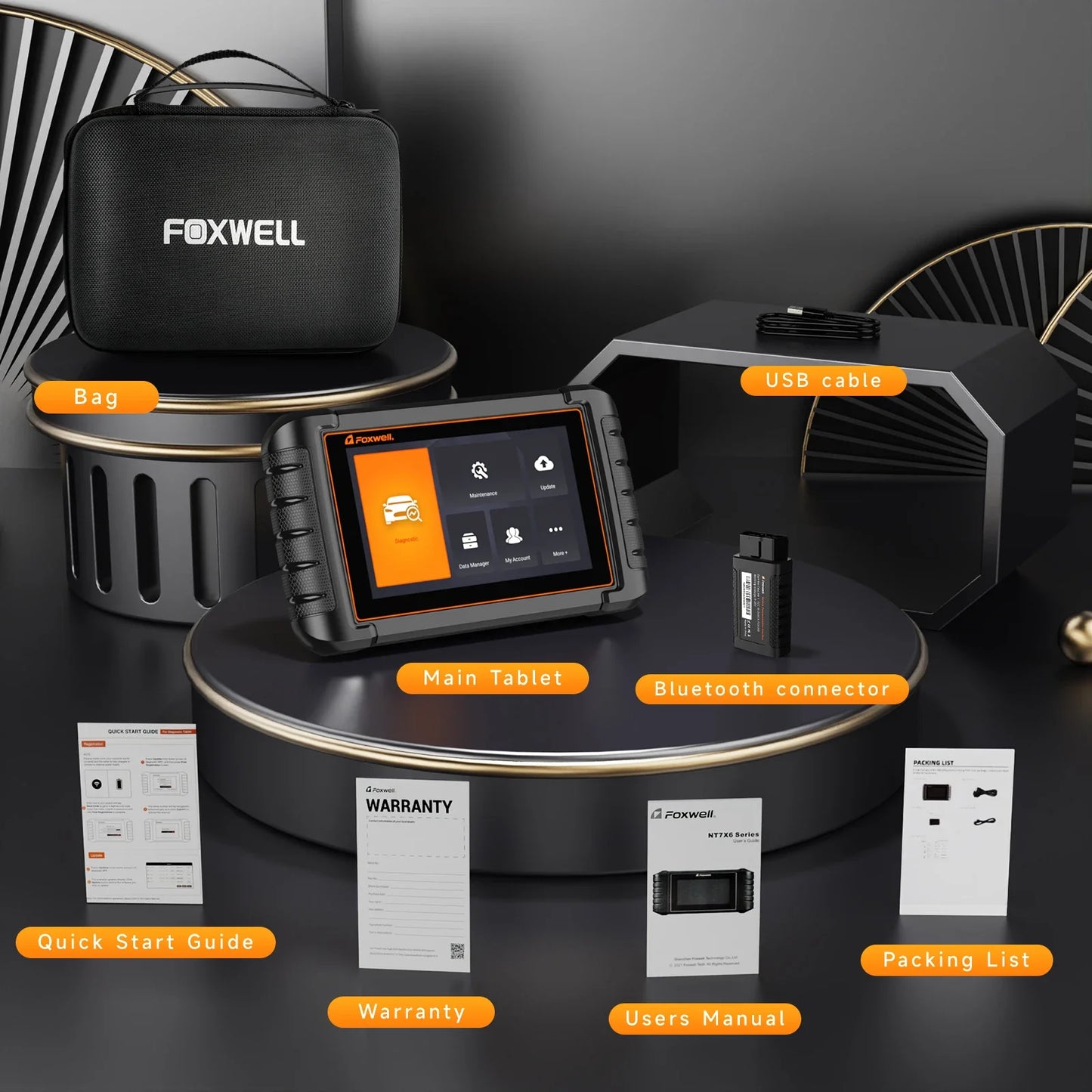 FOXWELL NT809BT OBD2 Bluetooth Automotive Scanner All System BiDirectional Scan Tool 30+ Reset OBD2 Code Reader Diagnostic Tool