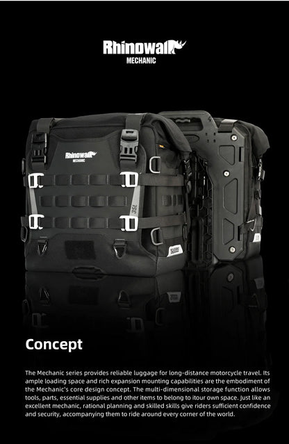 Rhinowalk Motorcycle Side Bag 35L Waterproof Quick Release Saddle Bag For BMW R1300GS R1250GS R1200GS S1000XR Motorbike Luggage