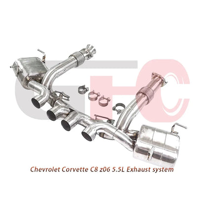 GFC catback exhaust muffler for Chevrolet Corvette C8 Z06 5.5L, Car electric valve exhaust system made of 304 stainless steel