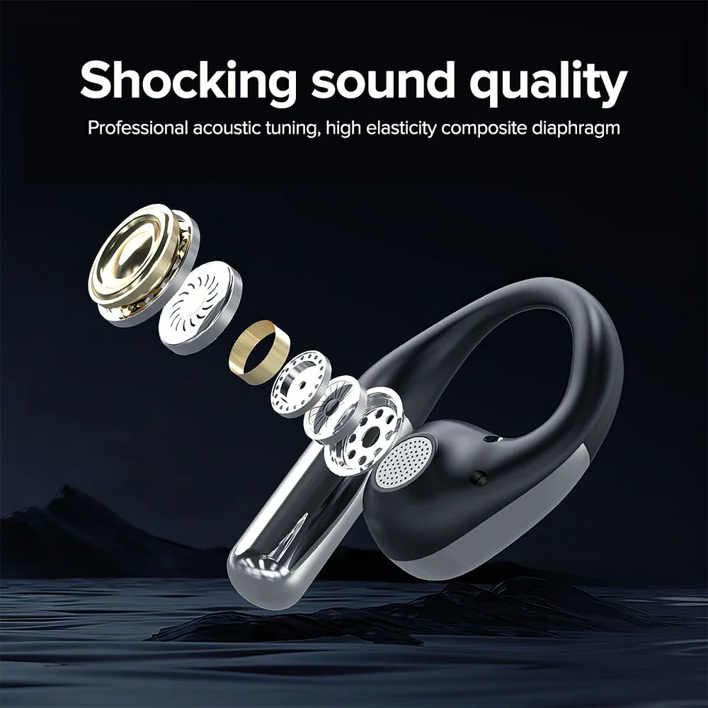 Mpow Q31 Wireless Earbuds 60hrs Bluetooth 5.4 Sport Earphones with Earhooks ENC Noise Cancelling Mic Earbuds for Workout/Running