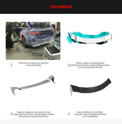 Dry Carbon Fiber Rear Trunk Wing Spoiler For Porsche 911 991 Turbo S 2-Door 2014-2016