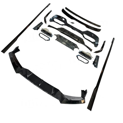 ABS Body Kits Three section Front Lip Rear Lip Top Wing Tail Wing Side Skirt Black Throat for BMW 7 Series G70 Sport 2023+