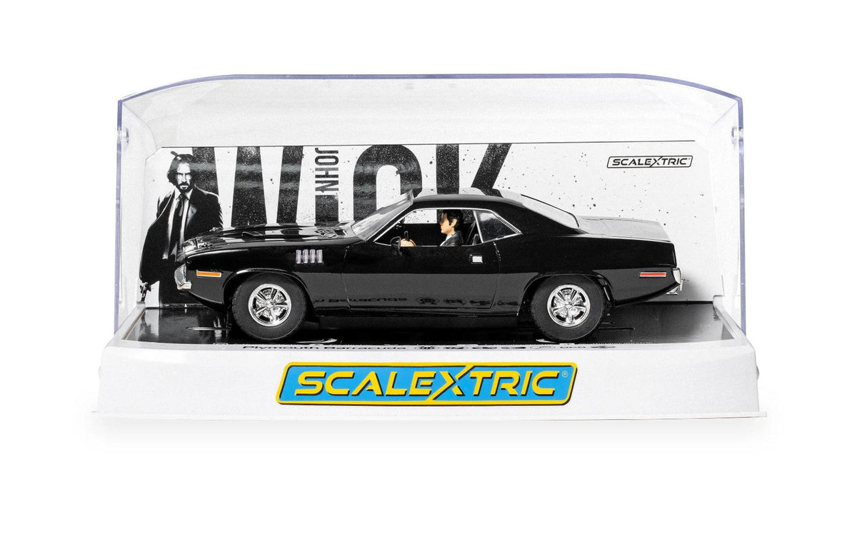 Scalextric C4595 Plymouth Barracuda John Wick Chapter 4 1/32 Slot Car DPR