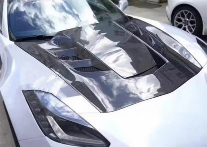 Body Kit Carbon Fiber Engine Hood Engine Cover Assembly For Chevrolet Corvette C7 Modified New Style Auto Accessories