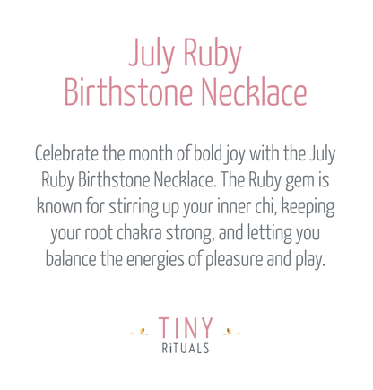 July Ruby Birthstone Necklace by Tiny Rituals