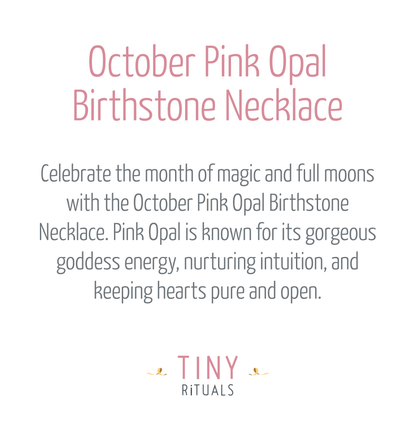 October Pink Opal Birthstone Necklace by Tiny Rituals