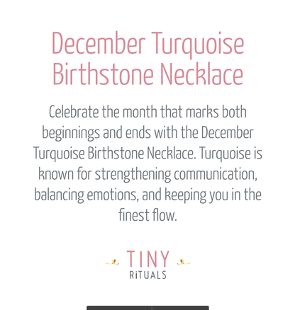 December Turquoise Birthstone Necklace by Tiny Rituals