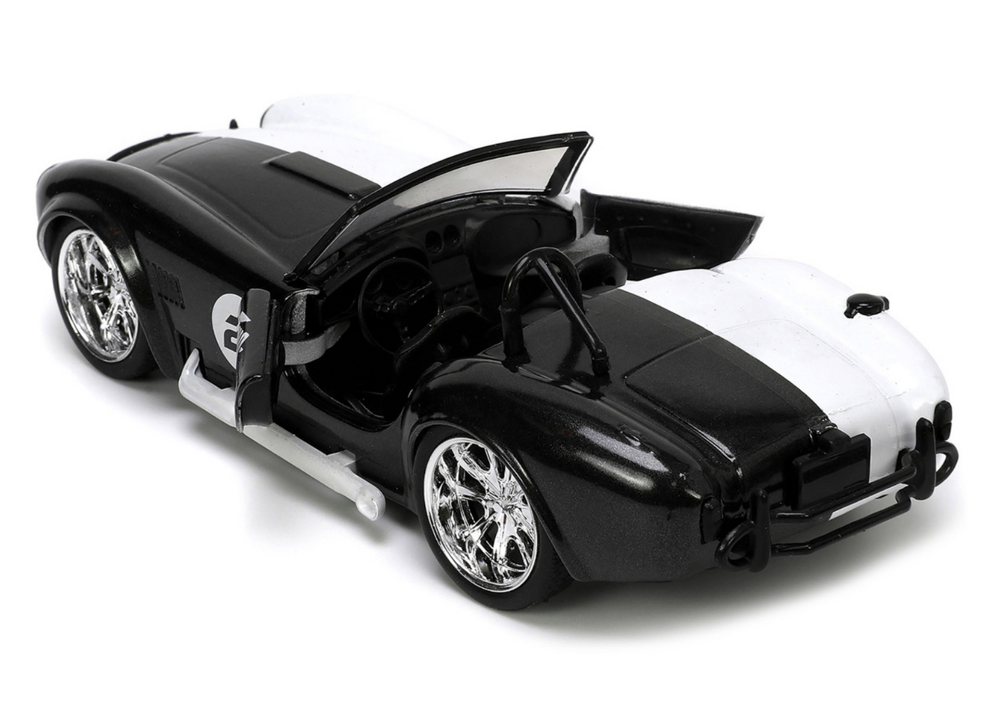 1965 Shelby Cobra 427 S/C #2 Black Metallic and White and Harvey Two-Face Diecast Figure "Batman" "Hollywood Rides" Series 1/32 Diecast Model Car by Jada