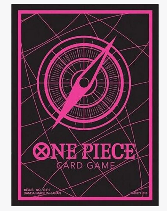 One Piece Card Game Official Sleeves: Assortment 6 - Standard Black X Pink (70-Pack) - Bandai Card Sleeves