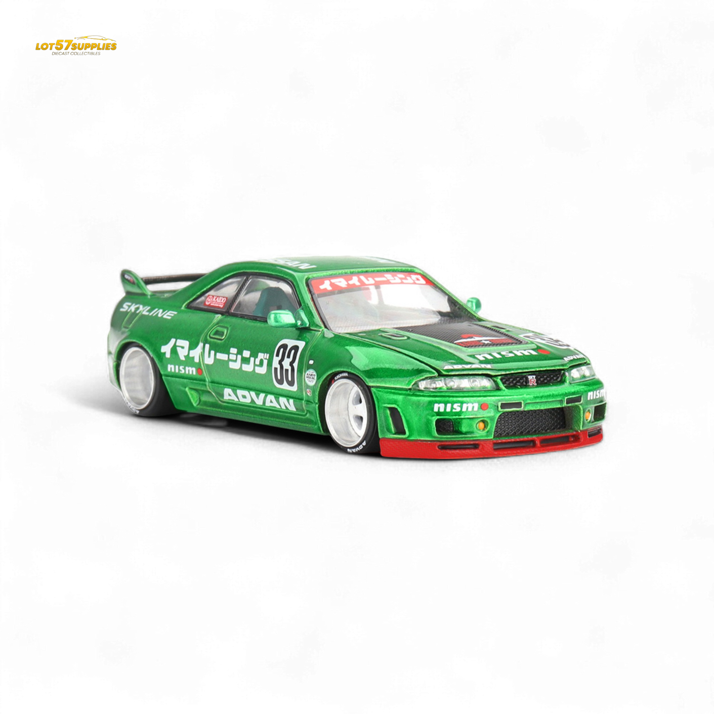 Mini GT x Kaido House Nissan Skyline GT-R R33 IMAI RACING V1 Green 1:64 KHMG150