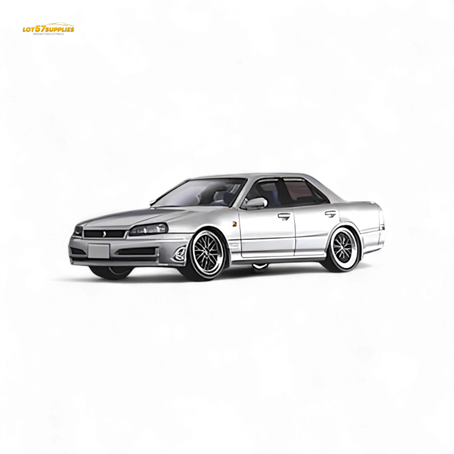 Mortal ER34 SKYLINE 25GT-t AIT Exhibition Model Ordinary Silver 1:64