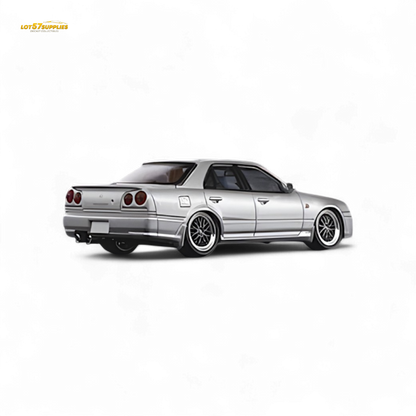 Mortal ER34 SKYLINE 25GT-t AIT Exhibition Model Ordinary Silver 1:64
