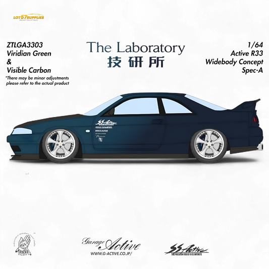 (Pre-Order) The Laboratory x ZONZO Nissan R33 Widebody Concept Spec-A - Navy Blue/Viridian Green 1/64