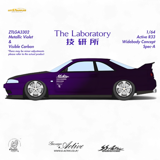 (Pre-Order) The Laboratory x ZONZO Nissan R33 Widebody Concept Spec-A - Metallic Purple 1/64