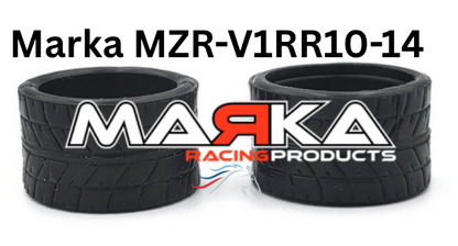 MZR-V1RR 05,10,15,20,25 14mm Rear Tire Marka V1 Mini-Z RCP Rubber Rear Radial Tire (1 Pair)