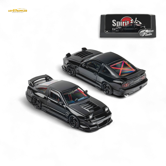 MicroTurbo Custom 180SX Type X Metallic Black MIYABI 1:64