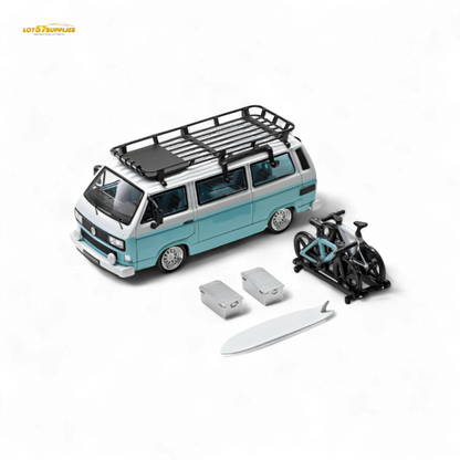 Mortal VW T3 Lowrider Van Tiff Blue + White 1:64
