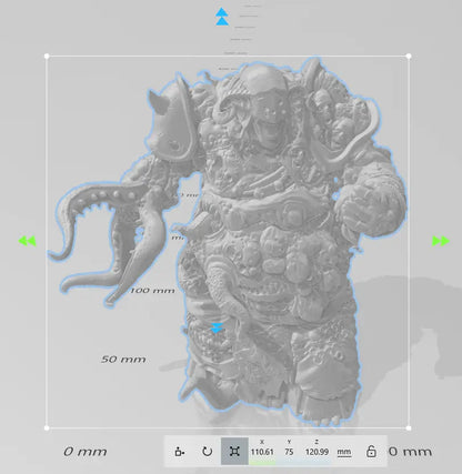 Diseased Horror by 3DArtGuy 32mm scale, 120mm, Miniature War Gaming Figure, Unclean Proxy