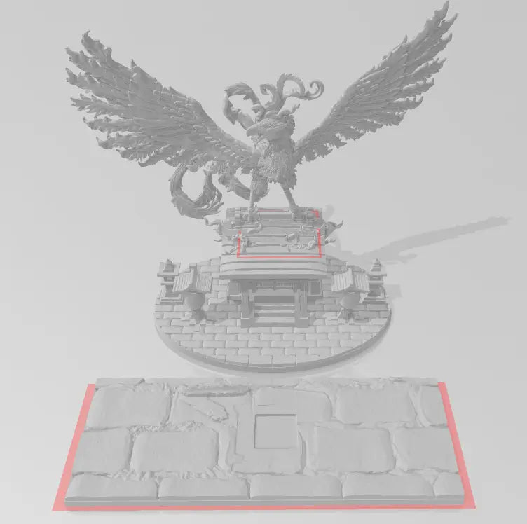 Suzaku Mounted Hero Diorama by Ghamak Fantasy 28/32mm Scale Miniature, 150mm x 144mm, Building