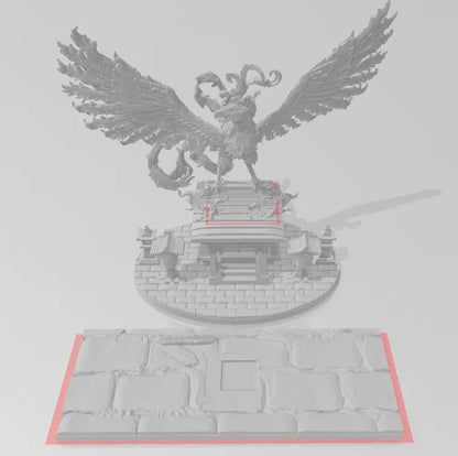 Suzaku Mounted Hero Diorama by Ghamak Fantasy 28/32mm Scale Miniature, 150mm x 144mm, Building
