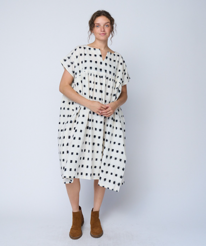 Meadow Dress - Ikat Squares by And For Good