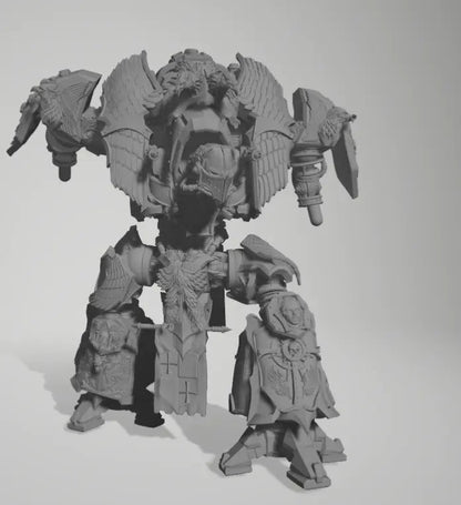 Medieval Mech Knight by 3DArtGuy 32mm scale, 50, 180mm, Miniature War Gaming Figure