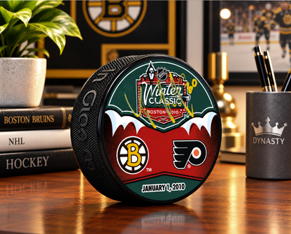 Tim Thomas Boston Bruins Autographed 2010 Winter Classic Faceoff Puck